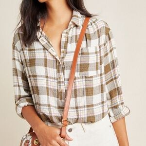 Anthropologie Isadora Button-Back Tunic SZ LP, LG